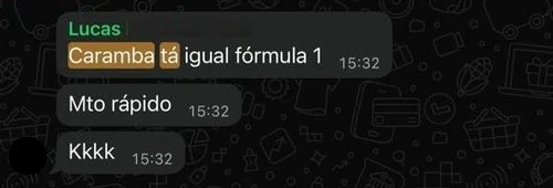 Elogio de um jogador no WhatsApp