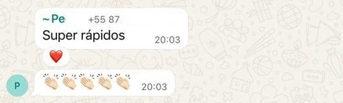 Elogio de um jogador no WhatsApp