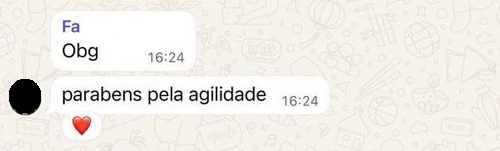 Elogio de um jogador no WhatsApp