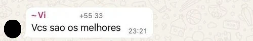 Elogio de um jogador no WhatsApp